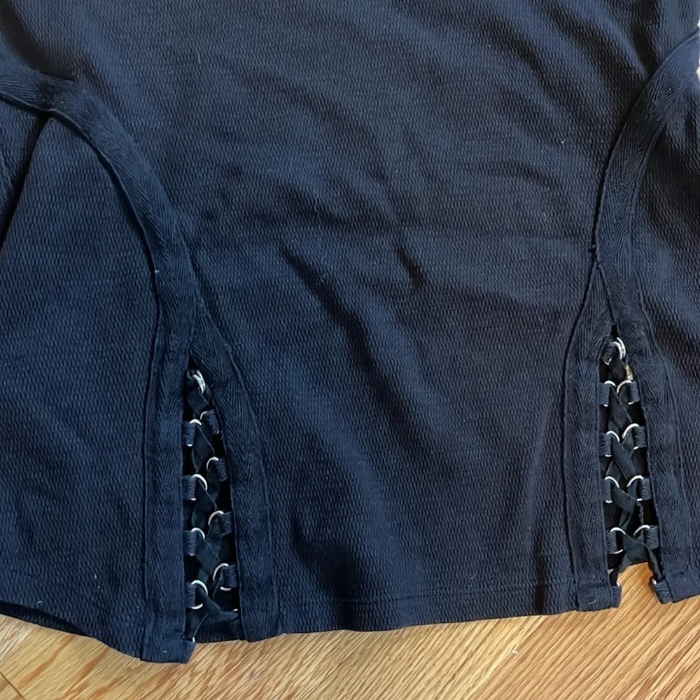 Free People Laced Up Layering Top Size Large NWT